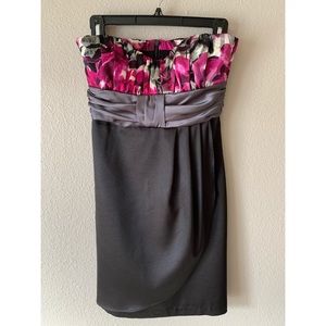 Floral Pattern Block Cocktail/Homecoming Dress